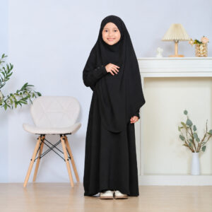 Exclusive Baby Borka Set with Double Layer Hijab (2-15 Years) - সোনামণিদের আকর্ষণীয় দুবাই চেরি বোতাম বোরকা সেট