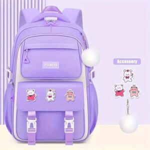 Waterproof Kids School Backpack with Spine Protection (Purple) - বাচ্চাদের ওয়াটারপ্রুফ প্রাইমারি স্কুল ব্যাগ